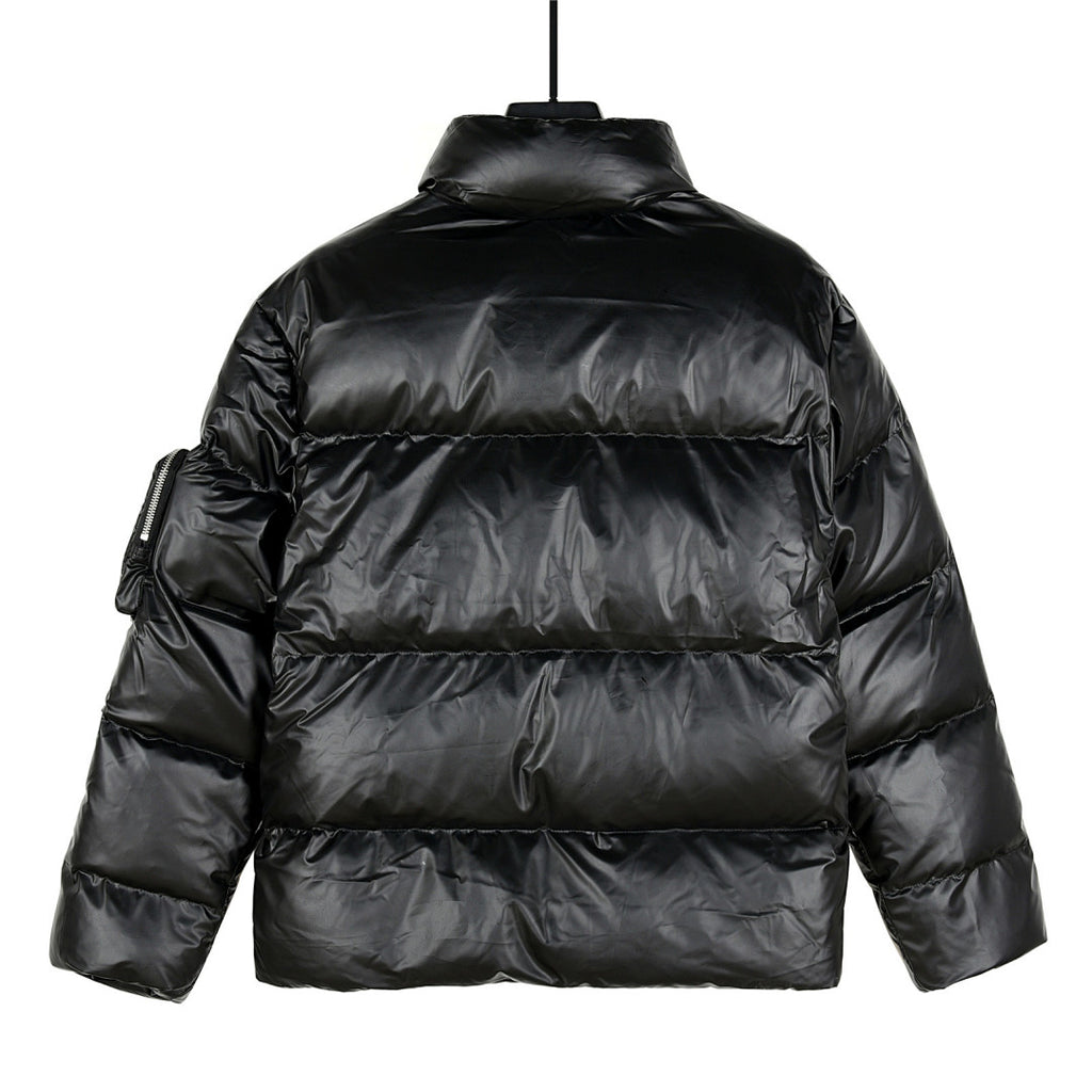 Prada Glossy Puffer Jacket with Oversized Pockets | Black