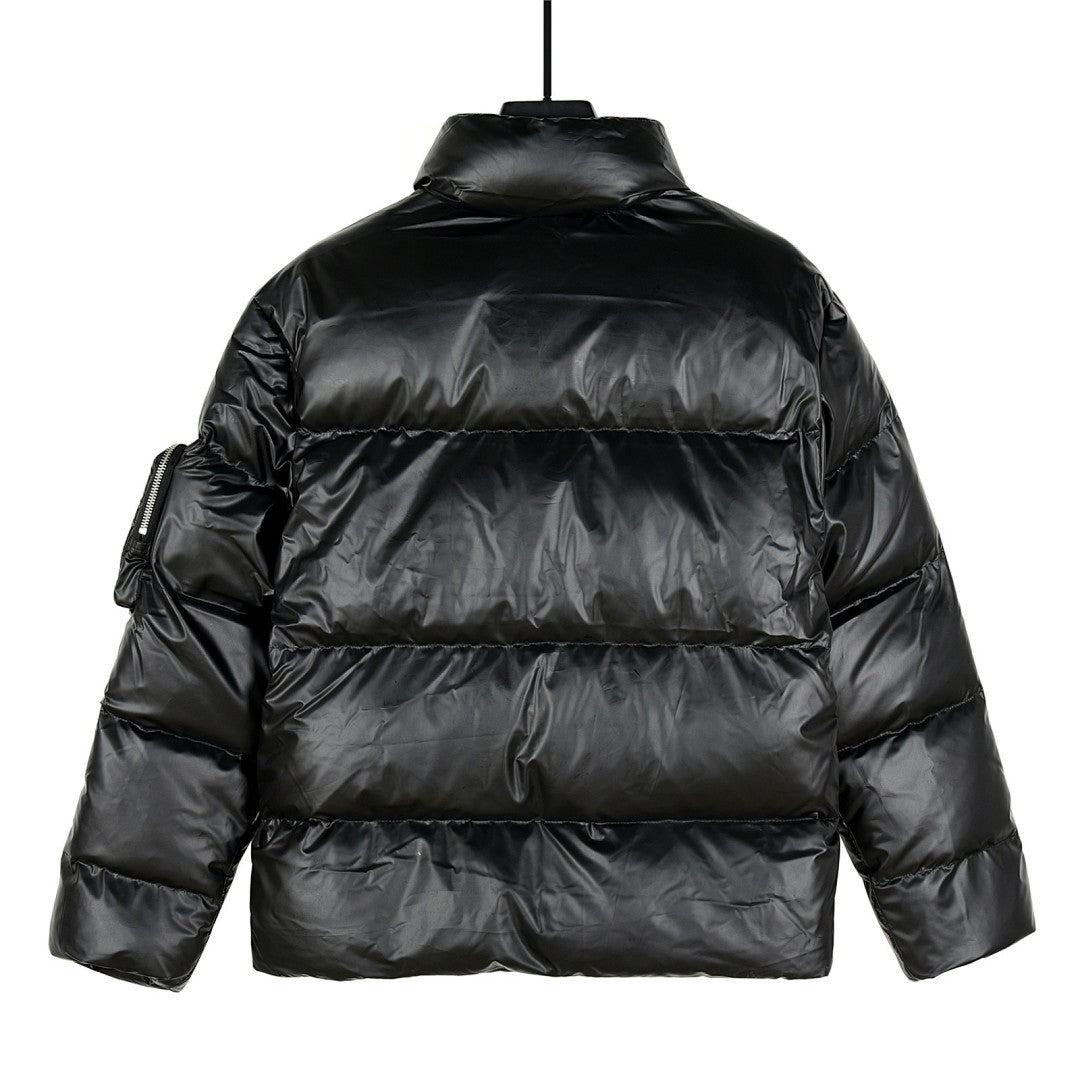 Prada Glossy Puffer Jacket with Oversized Pockets | Black