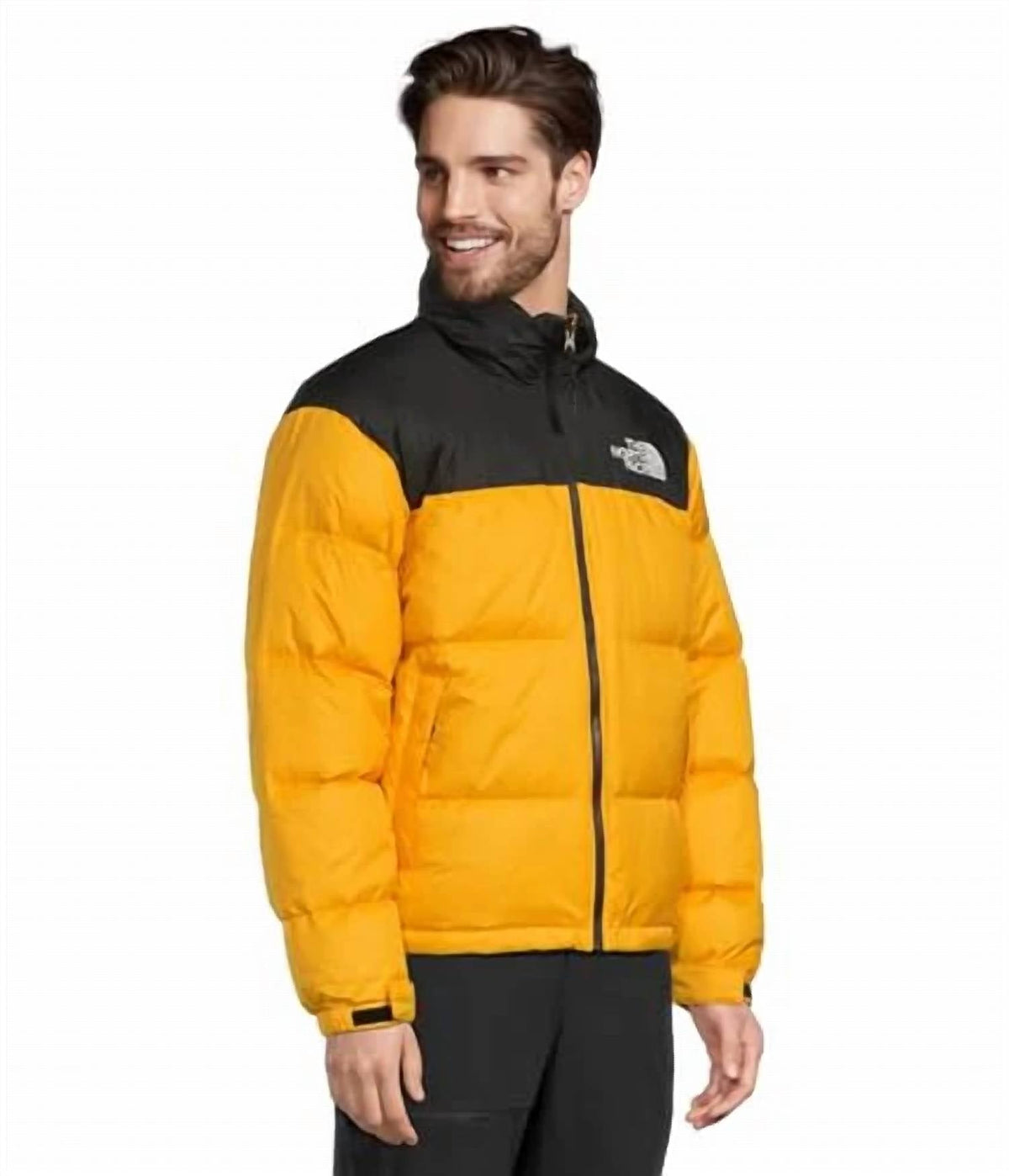 The North Face Unisex Stand-Collar Down Puffer Jacket | Yellow & Black
