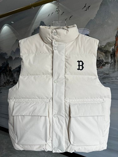 MLB Boston Red Sox Unisex Stand-Collar Down Vest – White