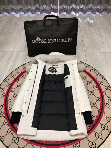Moose Knuckles Women’s Long Hooded Parka | White