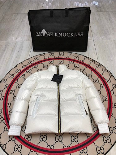 Moose Knuckles Unisex Glossy Puffer Jacket | White