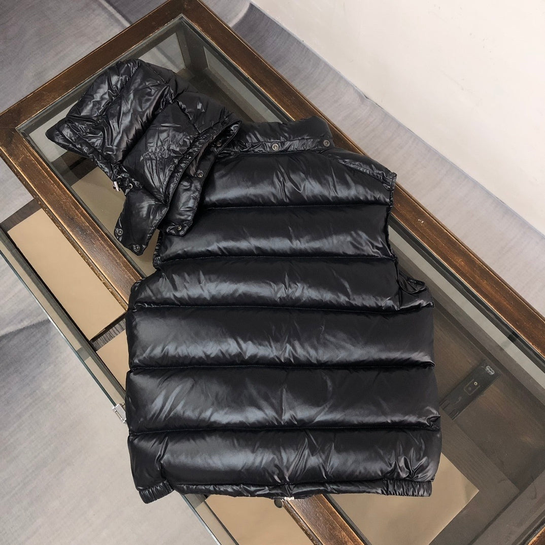 Moncler Hooded Down Vest – Black