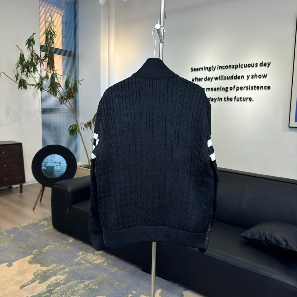 Moncler Knit Sleeve Hybrid Down Jacket – Charcoal & Black