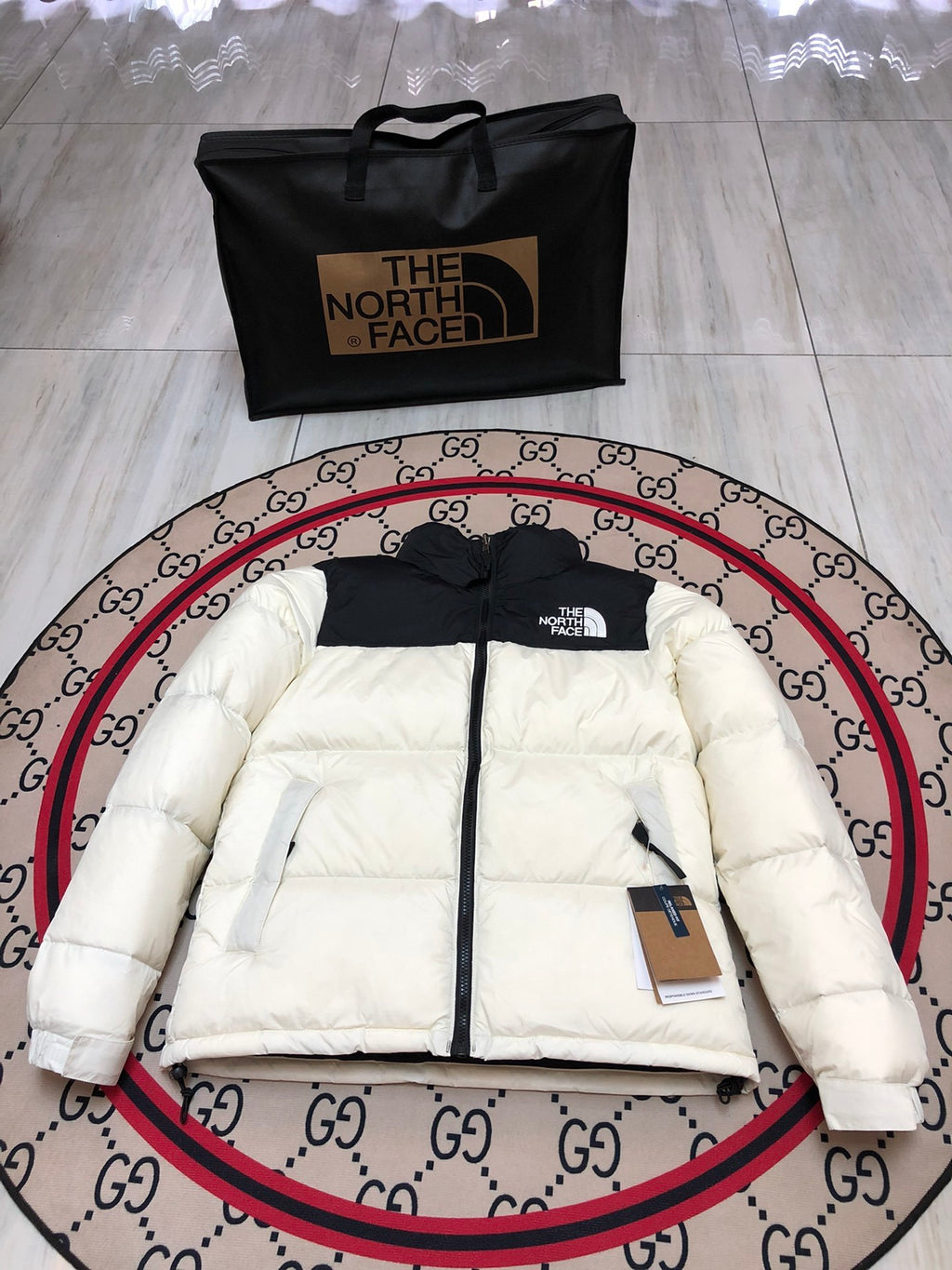 The North Face 1996 Down Puffer Jacket | White & Black